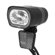 ECLAIRAGE VELO VAE / E-BIKE AVANT SUR FOURCHE SPANNINGA AXENDO 6-36V 40LUX NOIR VISIBILITE 60M ET VU A 3.5KMS
