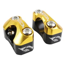 PONTET DE GUIDON UNIVERSEL VOCA HB28 V2 ALU CNC ADAPTATEUR DIAM 28,6mm NOIR/OR (ENTRAXE FIXATION 32,20 A 34,80mm) (PAIRE)