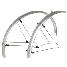 GARDE BOUE CITY/VTC TRINGLES 28'' STRONGLIGHT TOUR 54mm ARGENT (PAIRE) AVEC FIXATION CLASSIC TRINGLES INOX