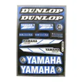STICKER  YAMAHA-DUNLOP WHITE/BLUE (1 SHEET WITH 12 STICKERS - 330mmx220mm)