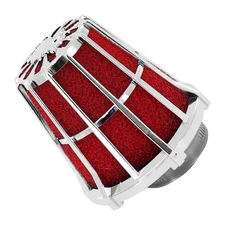 FILTRE A AIR MALOSSI E5 DROIT DECENTREE POUR PHBG 15-21 CHROME MOUSSE ROUGE D.32mm (SAUF PEUGEOT) (042412K0)