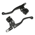 LEVERS KIT FOR MOPED - ALU BLACK Short M84 SINGLE FIXATION (PAIR)  -SELECTION P2R-