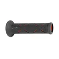 GRIP- PROGRIP ON ROAD 717 DUAL DENSITY BLACK/RED 122mm OPEN END (PAIR) (ROAD BIKE)