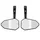 MIRRORS SET - BAR END SIDE MIRROR WITH PLASTIC ADAPTERS Ø 7/8"or 1" (by pair without bar ends) -P2R