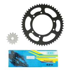 CHAIN AND SPROCKET KIT FOR DERBI 50 SENDA X-TREM 2002>2005, X-RACE 2004>2005  420  14x53 (BORE Ø 105mm) (OEM SPECIFICATION)  -SELECTION P2R-
