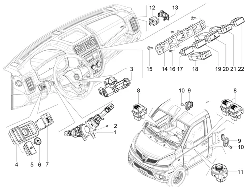 Inverseurs - Commutateurs - Boutons - Interrupteurs