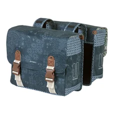 DOUBLE BAG FOR BICYCLE-REAR- BASIL BOHEME 35Lt  INDIGO BLUE - WITH VELCRO TAPES ON CARRIER (37x15x37cm)