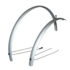 GARDE BOUE CITY/VTC TRINGLES 28'' STRONGLIGHT ALU R'LIGHT 55mm GRIS MAT (PAIRE) AVEC FIXATION CLASSIC TRINGLES INOX