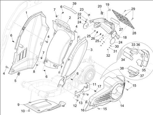Couvercle arrière - Pare-boue