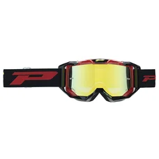 MASQUE/LUNETTES CROSS PROGRIP 3303 FL VISTA MULTILAYERED NOIR/ROUGE ECRAN MIROIR JAUNE ANTI-RAYURES/ANTI U.V./ANTI-BUEE (HOMOLOGUE CE-EN-N° AC-96025 REV.2)