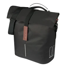 SACOCHE ARRIERE VELO LATERALE SAC BANDOULIERE BASIL CITY SHOPPER NOIR DROIT/GAUCHE 14/16L FIXATION MIK STUDS POUR PORTE BAGAGE