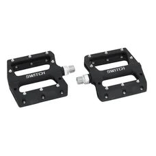 FLAT PEDAL FOR MTB/DOWNHILL/ BMX SWITCH RESIN BLACK - Ø 9/16 WITH SILVER GRIP PINS (PAIR)
