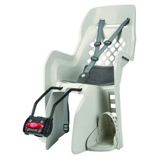 PORTE BEBE/SIEGE ENFANT ARRIERE POLISPORT A FIXER SUR CADRE JOY CREME COUSSIN GRIS (9 A 22Kgs) HOMOLOGUE EN 14344