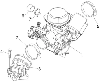 Carburateur complet - Raccord d'admission