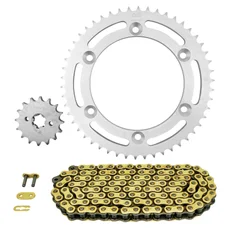 KIT CHAINE ADAPTABLE SUZUKI 125 DR SM 2008>2013  428  16x50  (DIAM COURONNE 126/146/8.5)  (DEMULTIPLICATION ORIGINE)  -AFAM-