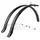 GARDE BOUE CITY/VTC TRINGLES 28'' EUROFENDER LAMPO 58mm NOIR MAT (PAIRE) AVEC FIXATION CLASSIC TRINGLES ARGENT