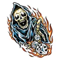 STICKER LETHAL THREAT MINI DICE REAPER (60x80mm)