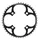 CHAINRING FOR MTB 4 ARMS - Ø104 TA CHINOOK TRIPLE 46 Teeth- External BLACK ALU FOR SHIMANO / SRAM / FSA 9 Speed.