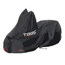 HOUSSE/BACHE DE PROTECTION MOTO TAAC PLUS HYDROSCUD POLYESTER ETANCHE/WATERPROOF 2000mm TAILLE   S NOIR (204x90x163cm) (SANGLE ANTI-FLOTTEMENT/OEILLET ANTIVOL)