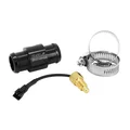 ADAPTATEUR/RACCORD DE DURITE DE REFROIDISSEMENT AVEC SONDE DE TEMPERATURE KOSO POUR DURITE 22 mm NOIR