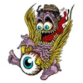 STICKER LETHAL THREAT MINI MONSTER FLYING EYEBALL (60x80mm)
