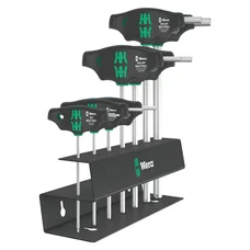 WERA 454 HEX PLUS - Set 2 Screwdriver set T-handle Hex-Plus screwdrivers with holding function, 7 pieces - German tools for workshop