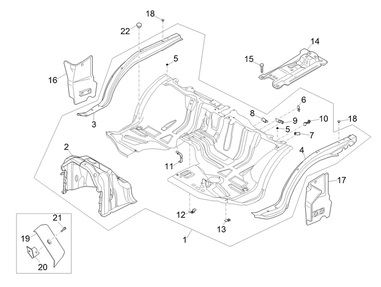 Panneau du plancher AV 