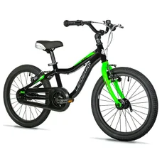 VELO MUSCULAIRE ENFANT 18 POUCES LEADER FOX BUBU 2025 NOIR / VERT MONOVITESSE CADRE ALU (TAILLE ENFANT 115 à 125 cm) -V BRAKE