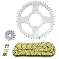KIT CHAINE ADAPTABLE YAMAHA 125 YBR 2006>2016  428  14x45  (DIAM COURONNE 65/80/8.5)  (DEMULTIPLICATION ORIGINE)  -AFAM-