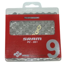 CHAIN FOR BICYCLE -  9 SPEED.SRAM PC-951 FOR ROAD BIKE/MTB BLACK 114 LINKS (1/2"x11/128")