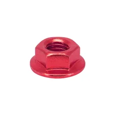 ECROU 6 PANS EPAULE M6 ALU ROUGE (SACHET DE 6 PIECES)  -SELECTION P2R-