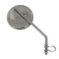 RETROVISEUR UNIVERSEL CYCLO REPLAY VINTAGE ROND ACIER CHROME REVERSIBLE + REGLABLE EN HAUTEUR (DIAM 100mm)