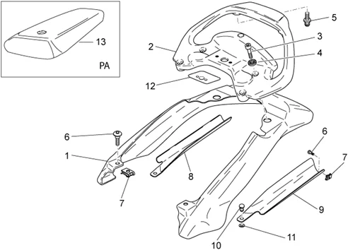 Carrosserie arriére - des.selle