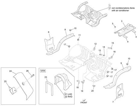 Panneau du plancher AV