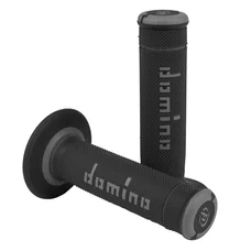 REVETEMENT POIGNEE DOMINO MOTO OFF ROAD A190 NOIR/GRIS CLOSED END 120-123mm (PAIRE)