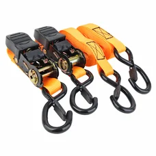 SANGLE A CLIQUET AVEC CROCHET P2R LARGEUR 25mm LONGUEUR 4M ORANGE (VENDU A LA PAIRE)