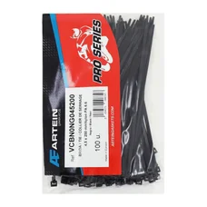 COLLIER DE SERRAGE NYLON TYPE RILSAN ARTEIN 3,5x200 mm NOIR (VENDU PAR 100)  -PRO SERIES-