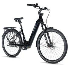 VELO ELECTRIQUE/VAE CITY 29 LEADER FOX TERTIUM 2025 MIXTE NOIR BRILLANT 8V SHIMANO NEXUS MOTEUR CENTRAL BAFANG M420 36V 80Nm BATTERIE 15Ah (16,5'' - H42cm - TAILLE S - POUR ADULTE DE 158cm à 168cm)