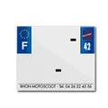 BANDE PLAQUE MOTO 170x145 POUR PVC AVEC RAISON SOCIALE DEP. 42/EURO (VENDU A L'UNITE)