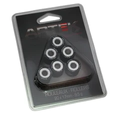 GALET/ROULEAU MAXISCOOTER ARTEK K1  20x17   9,5g (x6)  POUR PEUGEOT 125 SATELIS/ SUZUKI 125 BURGMAN/ APRILIA 125 LEONARDO/ KYMCO 125 PEOPLE