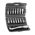 OUTIL CLE ALLEN TOOLKIT CLE CLIQUET ACIER INOX AVEC EMBOUTS CHC 2/2.5/3/4/5/6/8 TORX T10/T15/T20/T25 ET 3 TOURNEVIS (JEU DE 14 PIECES)