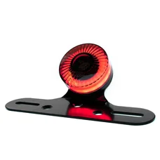 LICENSE PLATE HOLDER - WITH TAILLIGHT - AVOC VINTAGE - Black/Smoked lens -EEC Approved