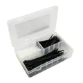 NYLON HOSE CLAMP (RILSAN TYPE) 2,5x100mm + 4,8X160mm BLACK + TRANSPARENT (BOX OF 250 PARTS)- P2R SELECTION