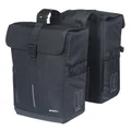 SACOCHE ARRIERE VELO DOUBLE BASIL MOVE 30L NOIR FIXATION CROCHET/RESSORT (30x15x33cm)