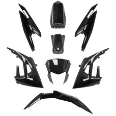CARROSSERIE/CARENAGE 50 A BOITE ADAPTABLE DERBI 50 SENDA XTREME 2018>/GILERA 50 RCR 2018>, SMT 2018> NOIR BRILLANT (KIT 8 PIECES) -P2R