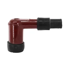 SPARK PLUG CAP -MADE IN RESIN- Bend 90°- MATT RED  (SOLD PER UNIT)  -SELECTION P2R-
