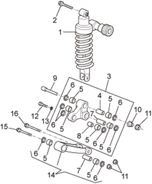 Biellette et der. Amortisseur