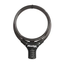 ANTITHEFT FOR BICYCLE - COMBINATION CABLE LOCK MASTERLOCK Ø 12mm L 90cm BLACK - SECURITY LEVEL 7