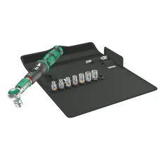 CLE DYNAMOMETRIQUE WERA SAFE TORQUE A1 CARRE 1/4 SERRAGE DE 2 A 12 Nm AVEC DOUILLES (FONCTION CLIQUET SIMPLE) NOIR/VERT (SET 10 PIECES)  -MARQUE ALLEMANDE POUR LES ATELIERS-