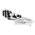 DECAL- LEFT FRONT PANEL - UPPER  "PIAGGIO GENUINE PART" PIAGGIO 50 TYPHOON 2018> FOR BLACK VERSION 85/B  -2H002556000A1-